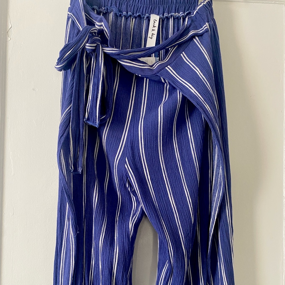 Striped Linen Pants - M Boutique (Lock & Key) Size Small